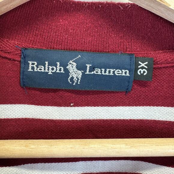 Ralph Lauren Red And White Stripe Short Sleeve Polo Mens Size 3X - Picture 9 of 11